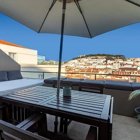 Duplex With Terrace, Comfort In Downtown * Lissabon